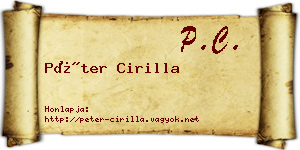 Péter Cirilla névjegykártya